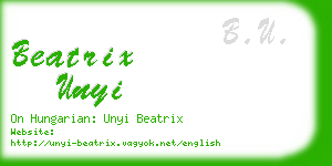 beatrix unyi business card